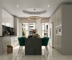 طراحی و ساحت کابینت مدرن روشن و سفی