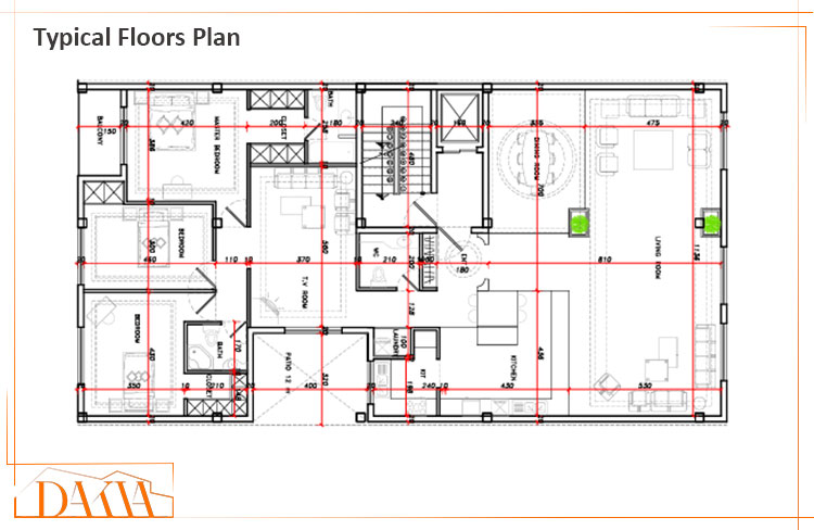 پلان خانه مسکونی- تهران - مرزداران - شرکت داکیا