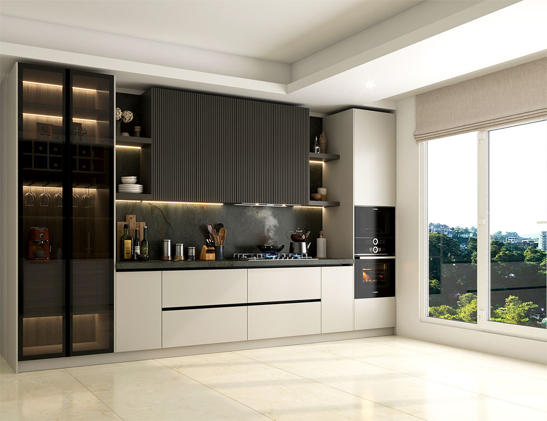 کابینت مدرن میله ای سفید - شرکت داکیا